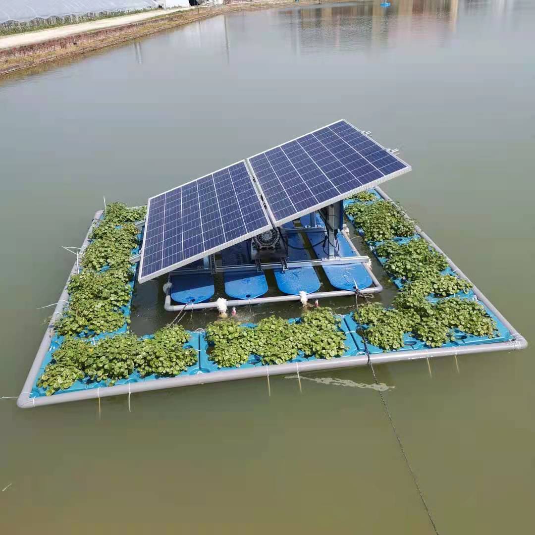 تهوية البركة الشمسية مع عدم وجود بطاريات مناسبة لزراعة البركة الأسماك ومعالجة النهر